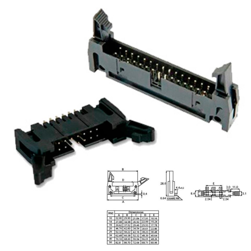 CONECTOR IDC MACHO CHASIS 34 PINES CONECTOR IDC MACHO CHASIS 34 PINES