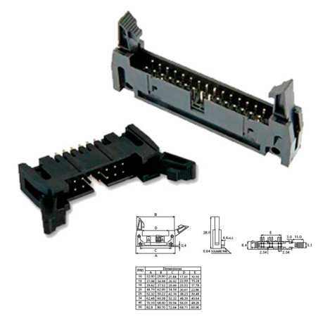 CONECTOR IDC MACHO CHASIS 34 PINES