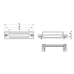 CONECTOR SUB-D 25P MACHO PARA CABLE PLANO