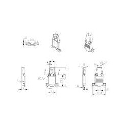CARCASA CONECTOR SUB-D 9 PINES METAL RECTA