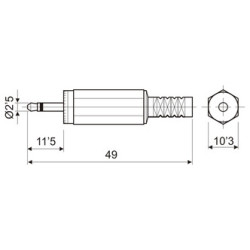CONECTOR JACK 2 5MM MACHO STEREO