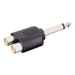 ADAPTADOR JACK 6 3mm MONO A 2 RCA HEMBRA