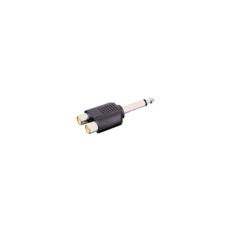 ADAPTADOR JACK 6 3mm MONO A 2 RCA HEMBRA