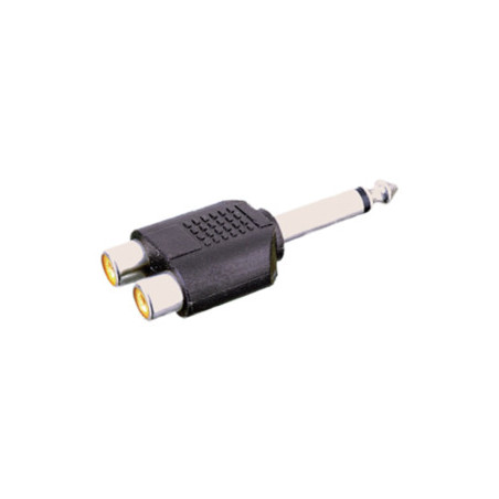 ADAPTADOR JACK 6 3mm MONO A 2 RCA HEMBRA