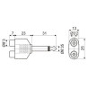 ADAPTADOR JACK 6 3mm MONO A 2 RCA HEMBRA