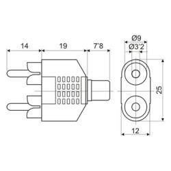 ADAPTADOR JACK 3 5 mm HEMBRA - 2 RCA MACHO
