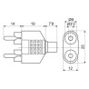 ADAPTADOR JACK 3 5 mm HEMBRA - 2 RCA MACHO