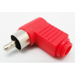 CONECTOR RCA MACHO ANGULAR ROJO/NEGRO
