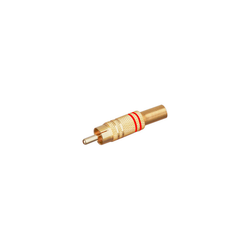 CONECTOR RCA MACHO METALICO DORADO LINEA ROJA CONECTOR RCA MACHO METALICO DORADO LINEA ROJA