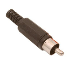 CONECTOR RCA MACHO PLASTICO RG58 NEGRO