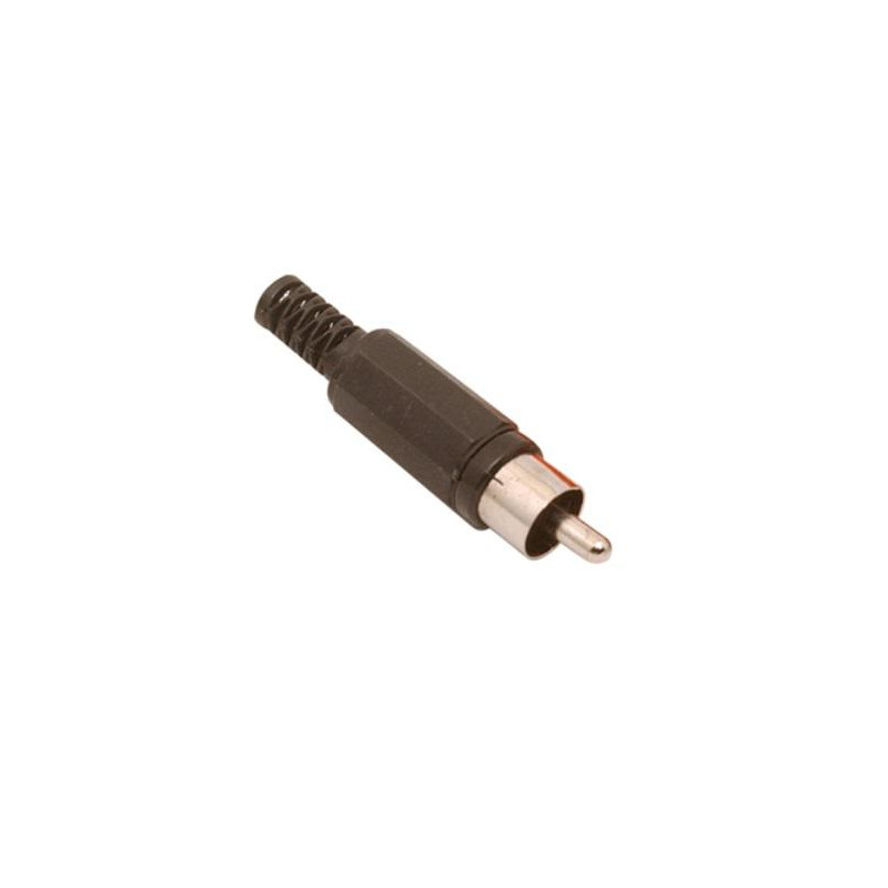 CONECTOR RCA MACHO PLASTICO RG58 NEGRO