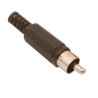 CONECTOR RCA MACHO PLASTICO RG58 NEGRO