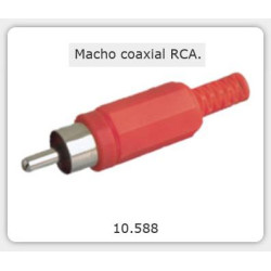 CONECTOR RCA MACHO PLASTICO RG58 ROJO