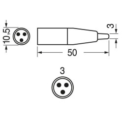 CONECTOR MINI CANON MACHO AEREO