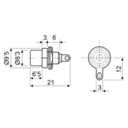 CONECTOR RCA HEMBRA CHASIS METAL