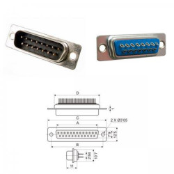CONECTOR SUB-D METAL DB15 MACHO