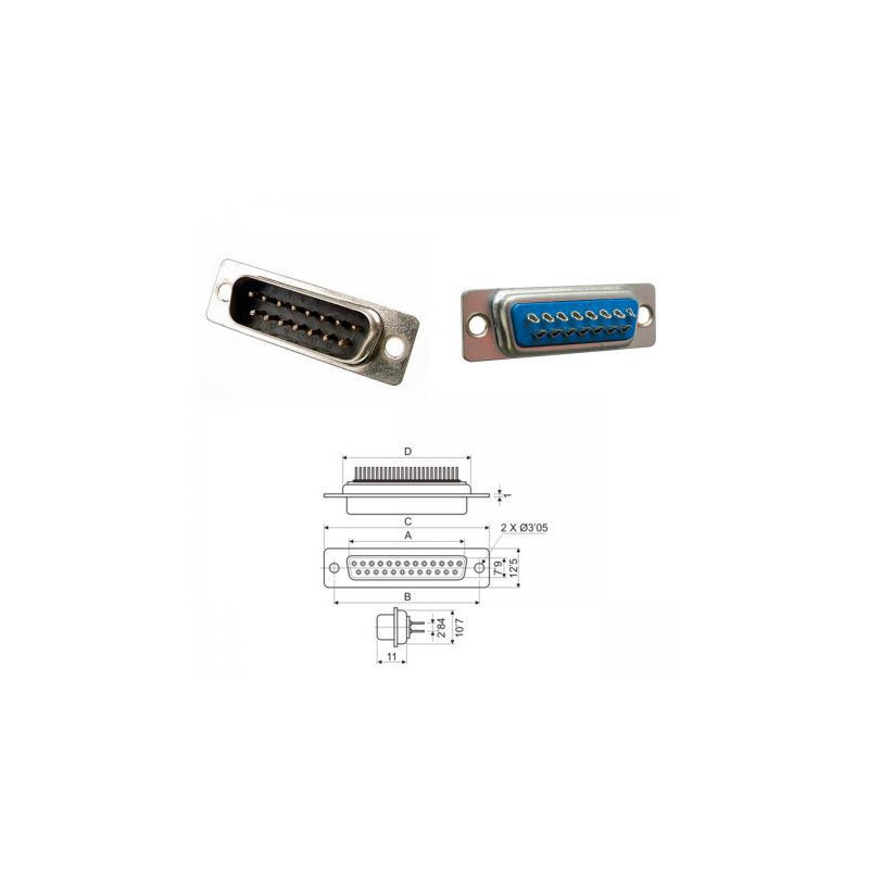 CONECTOR SUB-D METAL DB15 MACHO CONECTOR SUB-D METAL DB15 MACHO