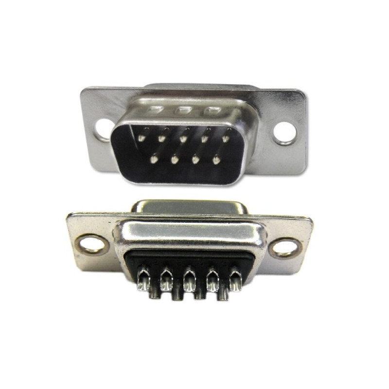 CONECTOR SUB-D METAL MACHO 9 PINES CHASIS