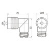 CONECTOR CODO PL259 MACHO-HEMBRA