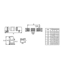 CONECTOR HEMBRA IDC 20 PINES CABLE PLANO DOBLE