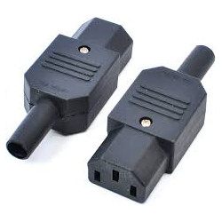 CONECTOR HEMBRA AEREA 10A 250V C/RANURA