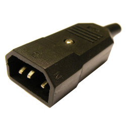 CONECTOR IEC-C14 MACHO 3P 10A AEREO TRIPOLAR
