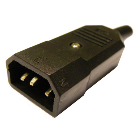CONECTOR IEC-C14 MACHO 3P 10A AEREO TRIPOLAR
