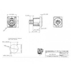 CONECTOR NEUTRIK POWERCON CHASIS AZUL 16A CERTIFIC