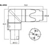 CONECTOR SPEAKON ACODADO NEUTRIK NL 4 FRX