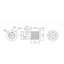 CONECTOR HEMBRA PARA CHASIS 5 5X2 5MM 