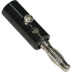 BANANA Ø 4MM BICONEXION FIJACION A TORNILLO NEGRA