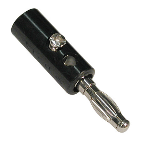 BANANA Ø 4MM BICONEXION FIJACION A TORNILLO NEGRA