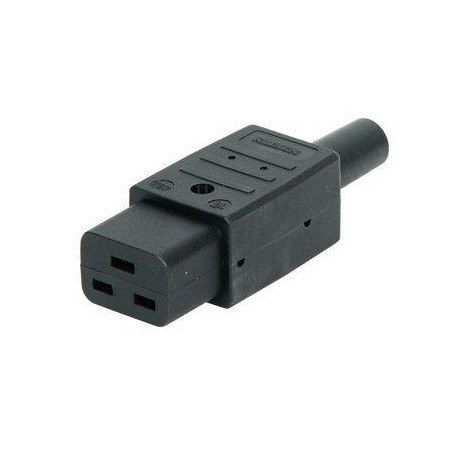 CONECTOR C19 HEMBRA AEREO RECTO 3 PINES 16A