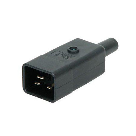 CONECTOR C20 MACHO RECTO AEREO 3 PINES 16A