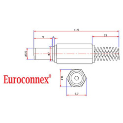 CONECTOR JACK ALIMENTACION 2 1x5 5mm LARGO 9mm