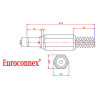 CONECTOR JACK ALIMENTACION 2 1x5 5mm LARGO 9mm