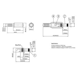 CONECTOR JACK ALIMENTACION 2 5x5 5mm LARGO 9mm