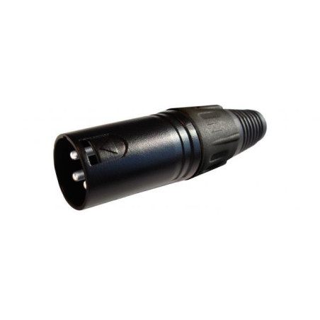 CONECTOR XLR MACHO 3 PINES METAL NEGRO