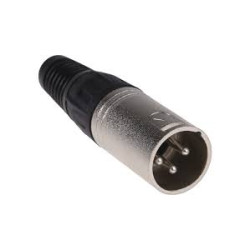 CONECTOR XLR MACHO 3 PINES METAL NEGRO