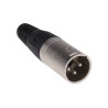 CONECTOR XLR MACHO 3 PINES METAL NEGRO