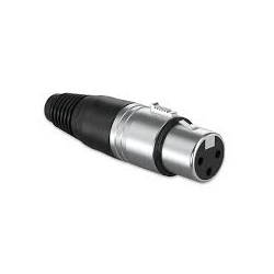 CONECTOR XLR HEMBRA 3 PINES METAL NEGRO