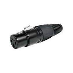 CONECTOR XLR HEMBRA 3 PINES METAL NEGRO