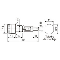 PORTAFUSIBLE EMPOTRAR 6X32mm FASTON