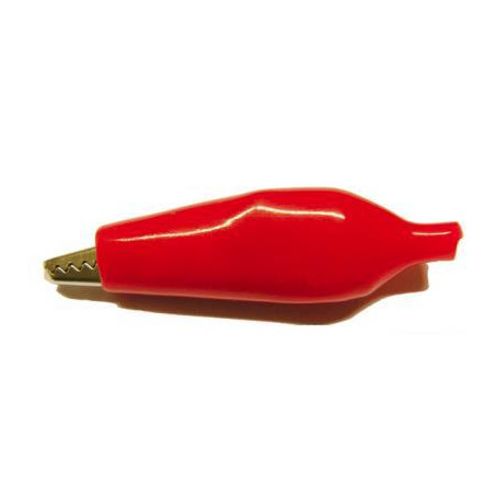 PINZA COCODRILO PEQUEÑA 45mm FUNDA ROJA