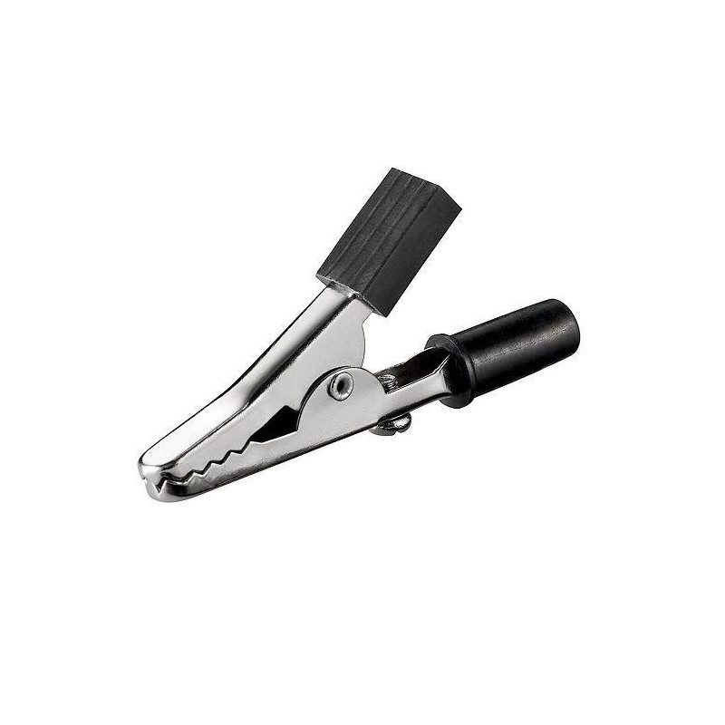 PINZA COCODRILO 55mm ORIFICIO 4mm NEGRA