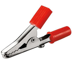 PINZA COCODRILO 55mm ORIFICIO 4mm ROJA