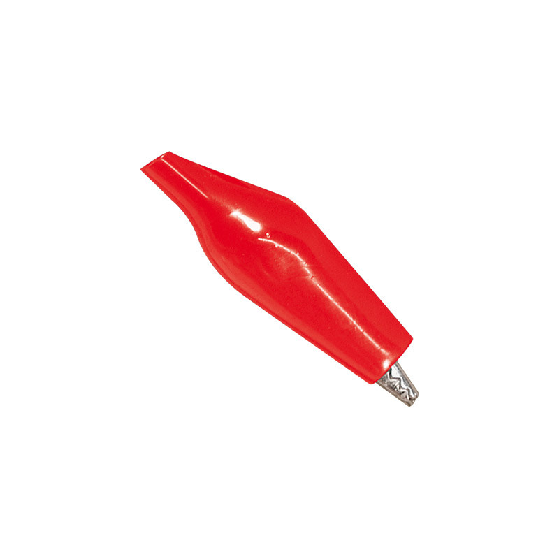 PINZA COCODRILO PEQUEÑA 27mm FUNDA ROJA