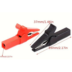 PINZA DE COCODRILO NEGRA DE  55mm CON AISLAMIENTO