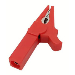 PINZA DE COCODRILO ROJA DE  55mm CON AISLAMIENTO