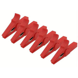 PINZA DE COCODRILO ROJA DE  55mm CON AISLAMIENTO